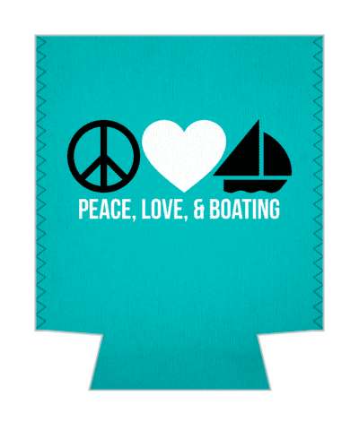 peace love and boating three symbols boat silhouette stickers, magnet