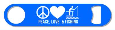 peace love and fishing symbols heart icons fish stickers, magnet
