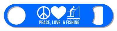 peace love and fishing symbols heart icons fish stickers, magnet