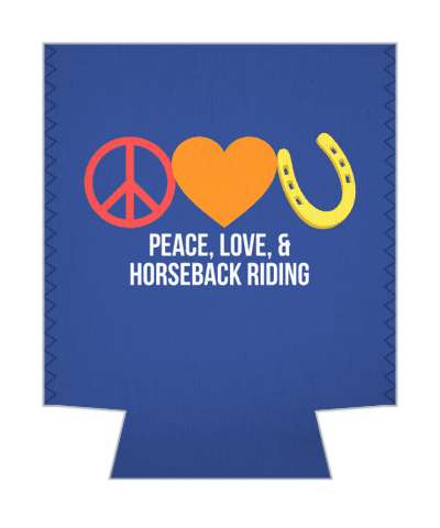 peace love and horseback riding symbols horseshoe stickers, magnet
