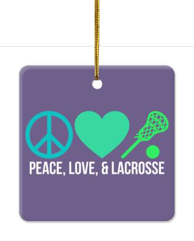 peace love and lacrosse symbols purple stickers, magnet