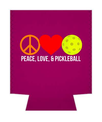 peace love and pickleball heart red symbols stickers, magnet