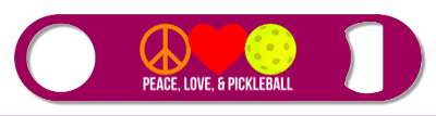 peace love and pickleball symbols heart fan stickers, magnet