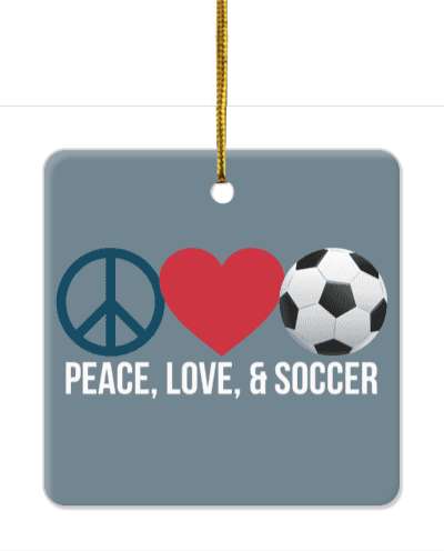 peace love and soccer symbols ball sports stickers, magnet