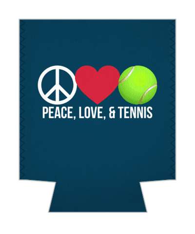 peace love and tennis red heart tennisball stickers, magnet