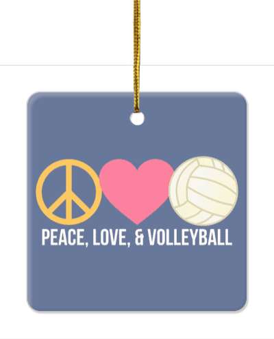 peace love and volleyball pink heart stickers, magnet