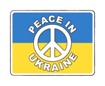 peace sign flag colors peace in ukraine stickers, magnet