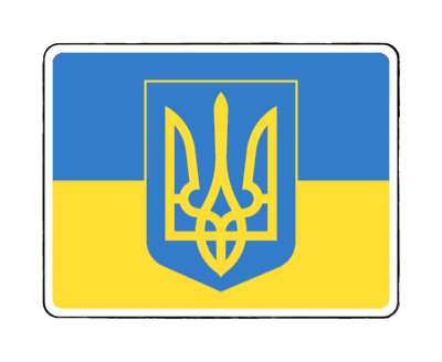 peace support ukraine flag coat of arms stickers, magnet