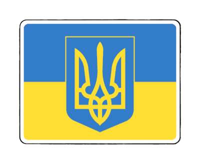 peace support ukraine flag coat of arms stickers, magnet