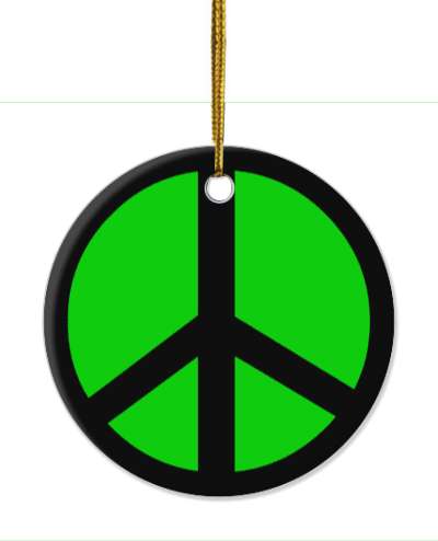peace symbol hippie green stickers, magnet