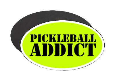 pickleball addict stencil bold stickers, magnet