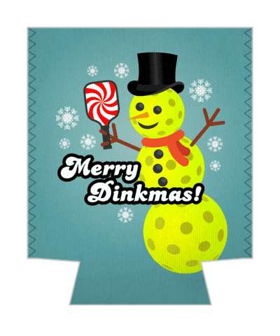 pickleball christmas merry dinkmas paddle ball snowman tophat snowflakes stickers, magnet