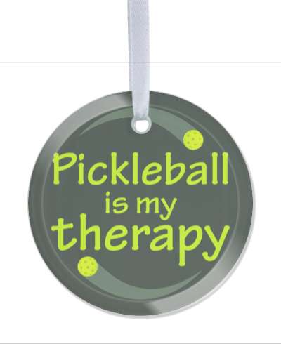 pickleball is my therapy circle pickleballs stickers, magnet