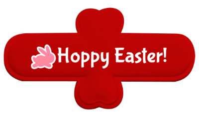 pink bunny hoppy easter stickers, magnet