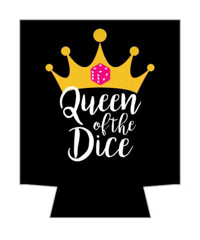 pink dice queen of the dice crown tiara stickers, magnet