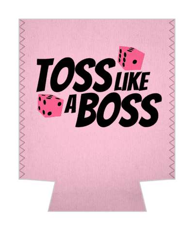 pink dice toss like a boss fun bunco game stickers, magnet