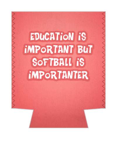pink education is important but softball is importanter word play funny stickers, magnet