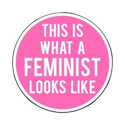 pink feminism this is what a feminist looks like stickers, magnet