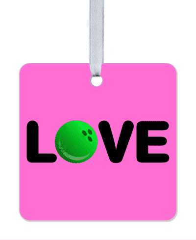 pink green love bowling ball stickers, magnet