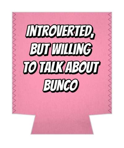 pink introverted but willing to talk about bunco bold stickers, magnet