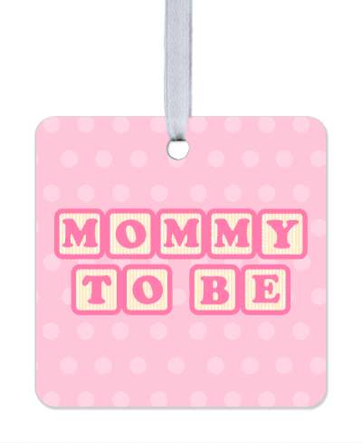 pink mommy to be baby letter blocks polka dot stickers, magnet