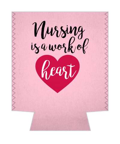 pink nursing is a work of heart stickers, magnet