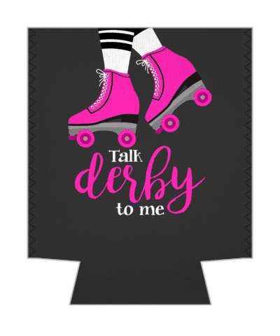 pink roller skates talk derby to me stickers, magnet