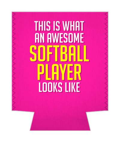 pink this is what an awesome softball player looks like white yellow stickers, magnet