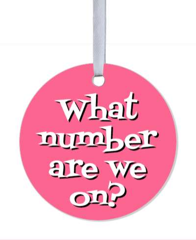 pink white what number are we on bunco saying stickers, magnet