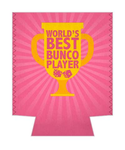 pink worlds best bunco player dice trophy stickers, magnet
