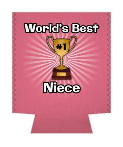 pink worlds best niece trophy number one stickers, magnet