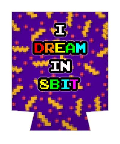 pixel art i dream in 8bit colorful pixel purple stickers, magnet