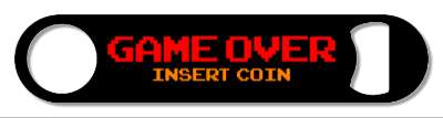 pixel classic game over insert coin arcade screen stickers, magnet