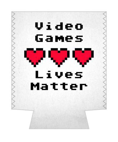 pixel video games lives matter three hearts white stickers, magnet