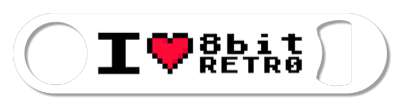 pixellated i heart 8 bit retro pixel art white black red stickers, magnet