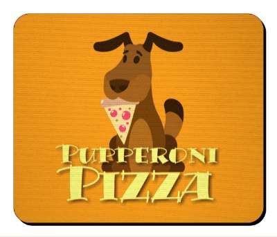 pizza humor puppy eating slice pupperoni pizza orange stickers, magnet
