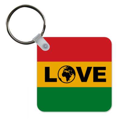 planet earth love african flag colors stickers, magnet