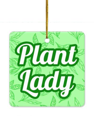 plant lady gardener fan floral pattern green stickers, magnet