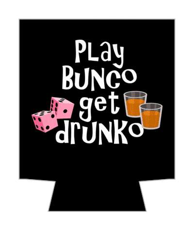 play bunco get drunko wordplay funny shot glasses pink dice stickers, magnet