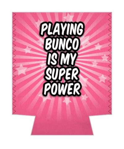 playing bunco is my super power pink rays stickers, magnet