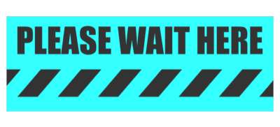 please wait here lines aqua floor sticker