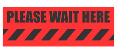 please wait here lines red floor sticker