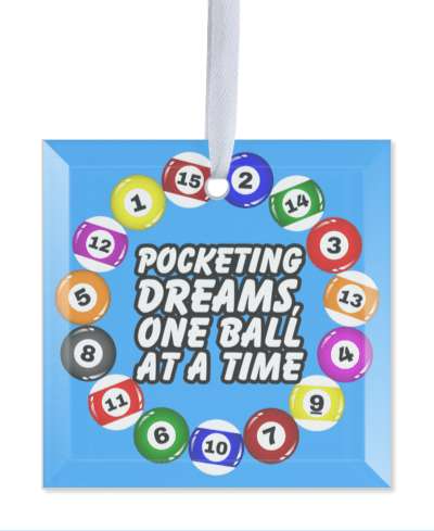 pocketing dreams one ball at a time pool balls colorful blue stickers, magnet