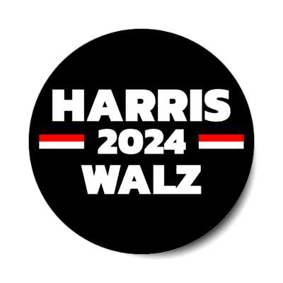 political harris 2024 walz democrats stylized black white lines stickers, magnet