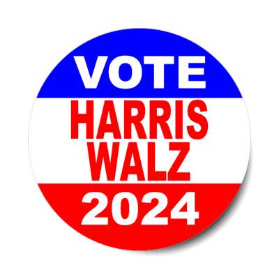 political harris 2024 walz democrats stylized classic red white blue stickers, magnet