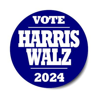 political harris 2024 walz democrats stylized white blue stickers, magnet