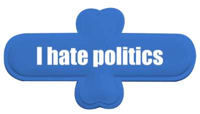 political i hate politics stickers, magnet