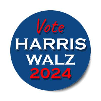 political vote harris walz 2024 red blue dem candidates stickers, magnet