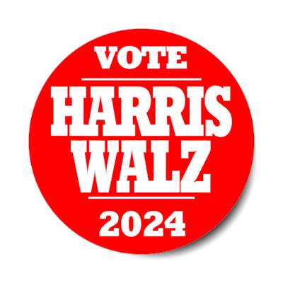 political vote harris walz 2024 red white democrats bold stickers, magnet