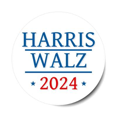 political white harris walz 2024 red blue lines democrats classy stickers, magnet